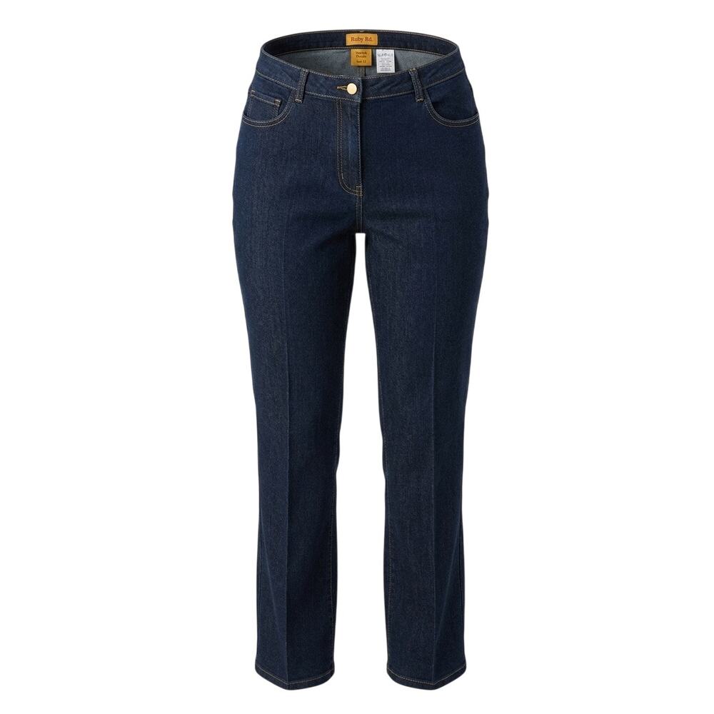 Ruby Rd. Dark Wash Stretch Denim Trousers Size 12